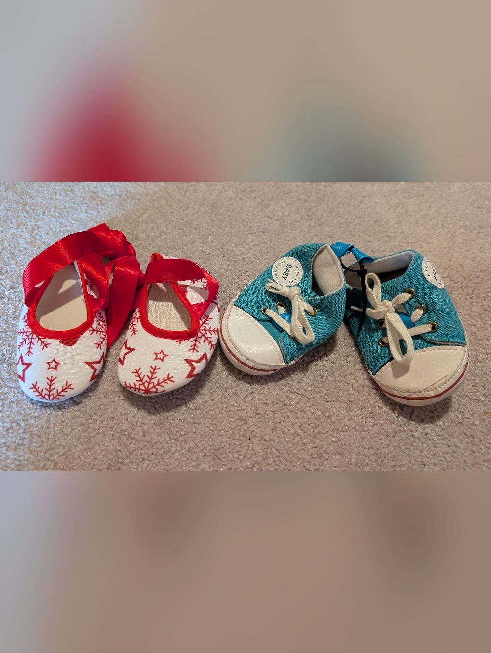 Baby Steps Teal Canvas Baby Sneaker with White Toe